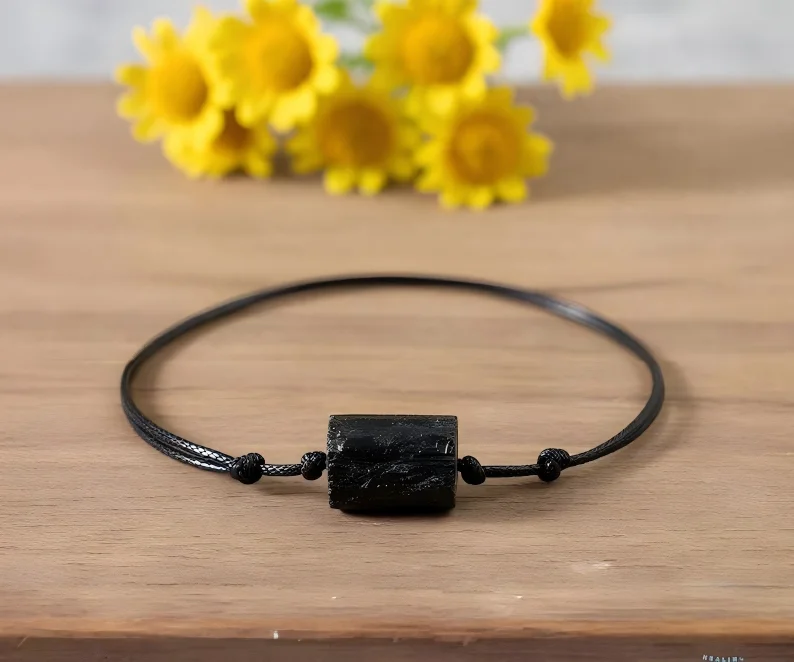 Schwarzes Turmalin-Armband Naturstein-Schmuck Personalisierte Armreifen Paar-Armbänder Herren-Armbänder Damen-Handaccessoires – Detail 25