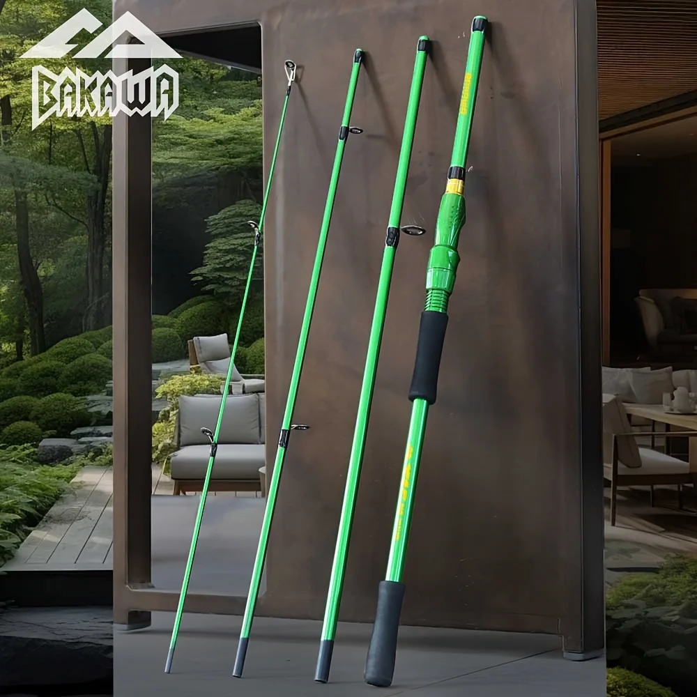 

BAKAWA Spinning fishing rod 4 Section 2.1m portable travel telescopic rotating fishing equipment Fishing carp Rods Pesca Tackle