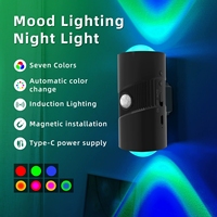 Smart Human Motion Sensor RGB Night Light, Magnetic USB Rechargeable Color Gradient Atmosphere Wall Lamp for Bedroom, Corridor