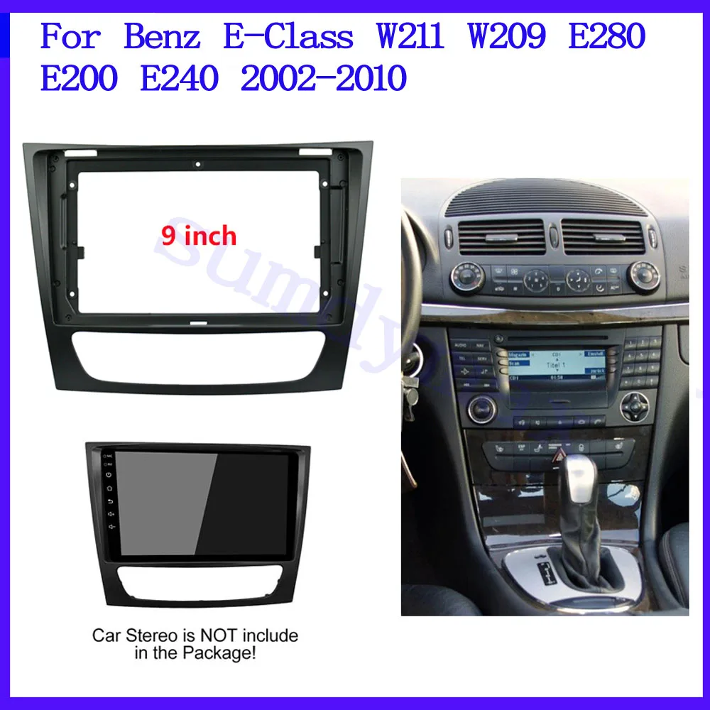

2din android car Radio Frame For Mercedes-Benz E-Class W211 W209 E280 E200 E240 2002-2010 Car panel radio frame Bezel Faceplate