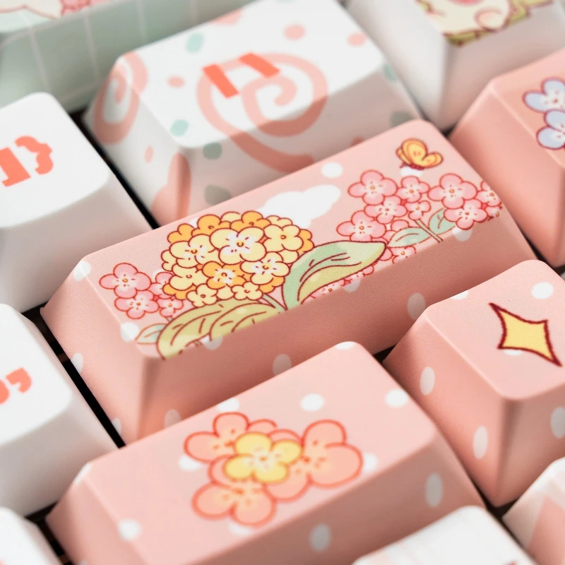 Original PBT Keycaps Cherry Profiled Heat Rise Customized Keyboard Caps Suitable for MX Switch Ansi Alice Layout Keyboard Kit