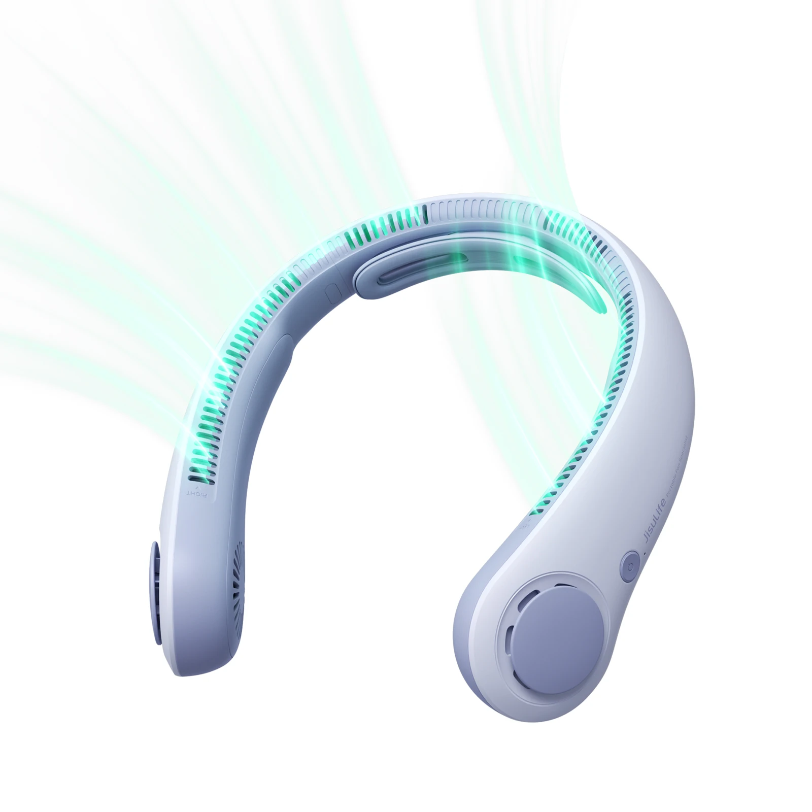 JISULIFE Tragbarer Nackenventilator, verbesserte Version, Nackenstütze, freihändig, 5 Geschwindigkeitsstufen, 5000 mAh, tragbar, blattlos, leise, wiederaufladbar, für draußen und drinnen, Geschenke