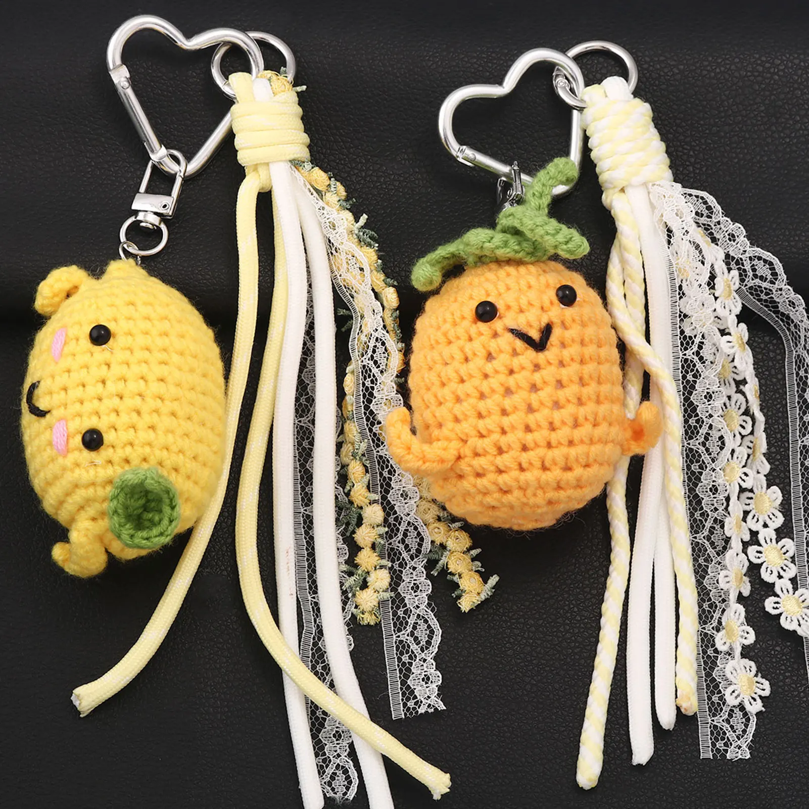 المألوف محبوك الفاكهة الخضار حقيبة قلادة ملونة الليمون القرع الملفوف الخيار الذرة الجزرة المرأة مجوهرات الإكسسوار هدية