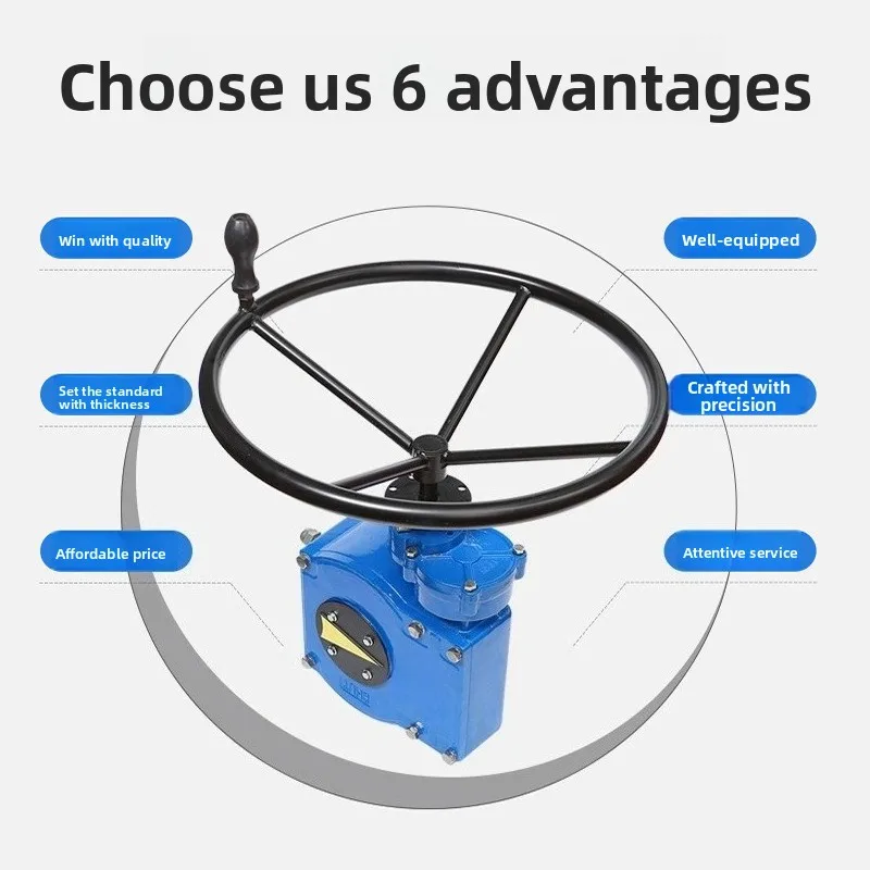 HBS20 Outlet Type Manual Worm Gear Head Ball Valve Butterfly Valve Turbo Manual Actuator Hand Crank Gear Transmission