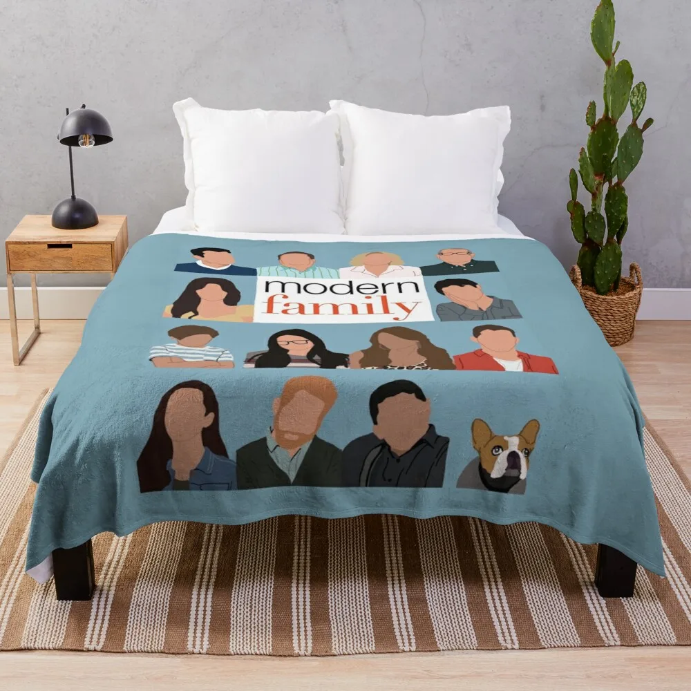 Modern family Throw Blanket Flannel Cute Moving Blankets For Baby Blankets