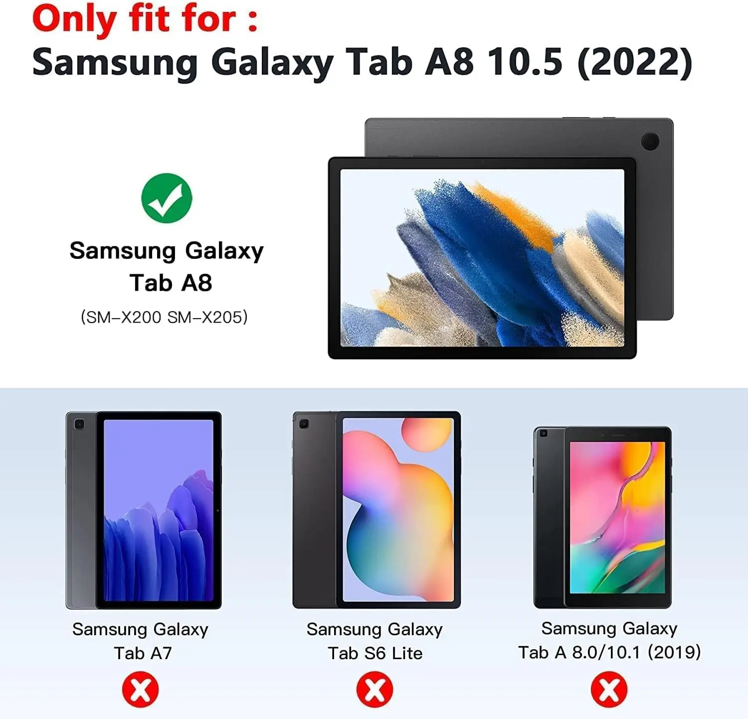 Nuevo para Samsung Galaxy Tab A8 10,5 pulgadas SM-X200 SM-X205 X207 con Bluetooth Touchpad teclado funda ratón caramelo cuero colorido