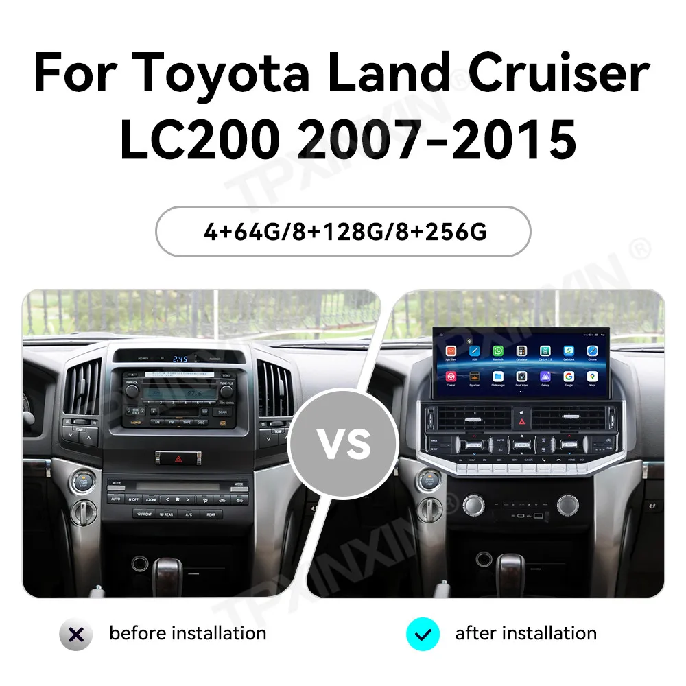For Toyota Land Cruiser LC200 2007~2015 Upgrade LC300 CMultimedia Android 15 GPS Navigation Car Radio Stereo Receiver Head Unit
