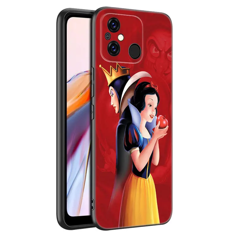 Cute S-Snow White Black Phone Case For Xiaomi Redmi 11 Prime 11A 12C 13C A1 A2 Plus 12 4G 10 5G 8A 9A 10A 9C 10C 9i 12R Note 9T