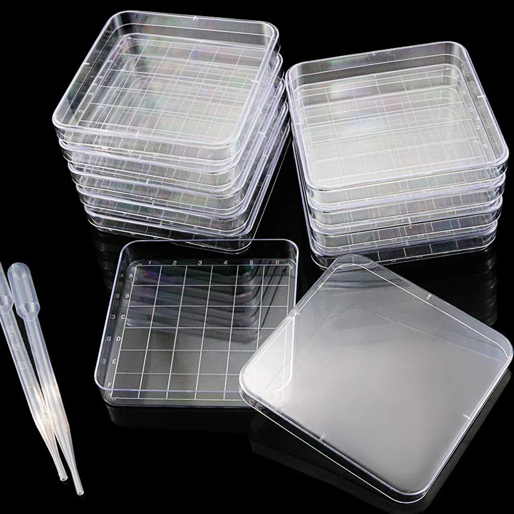 5pcs Petri Dish Set Plastic Transparent Reusable Culture Dishes For Biology Microbiology Lab Experiments School Science Projects