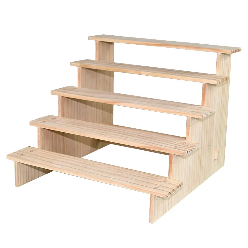 Wooden Ladder Display Stand Hand-made Figure Toy Animation Car Model Doll Storage Rack Blind Box Jewelry Stand Storage Holders