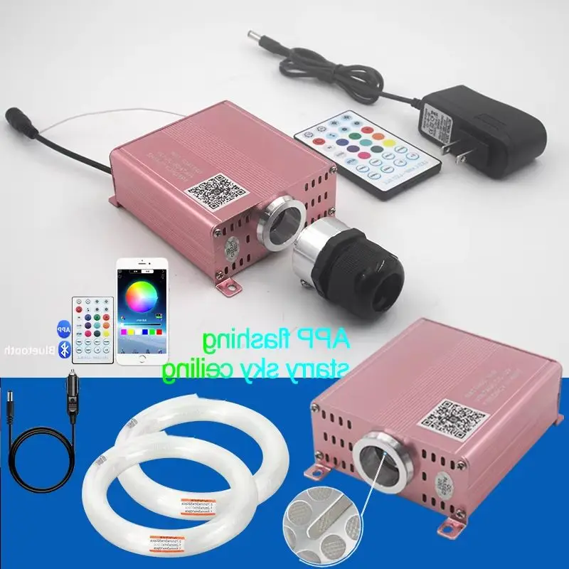 

Car Starry Sky Ceiling App Flashing Breathing Double Head Modified with Rotary Wheel Ultra Thin RGBW Starry Sky Light