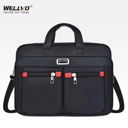 Men Business Nylon Briefcase Male 15.6 Inch Laptop Handbag Large Capacity Waterproof Shoulder Bag Crossbody Travel Tote XA774ZC