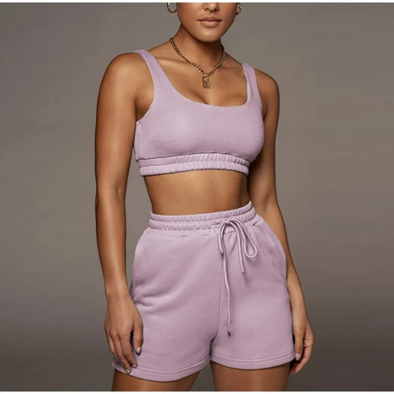 Tanks Shorts Summer women's matching sets Sexy Gym Holiday Summer Vacation Club Outfits 2 pieces set for woman Y2K Clothes