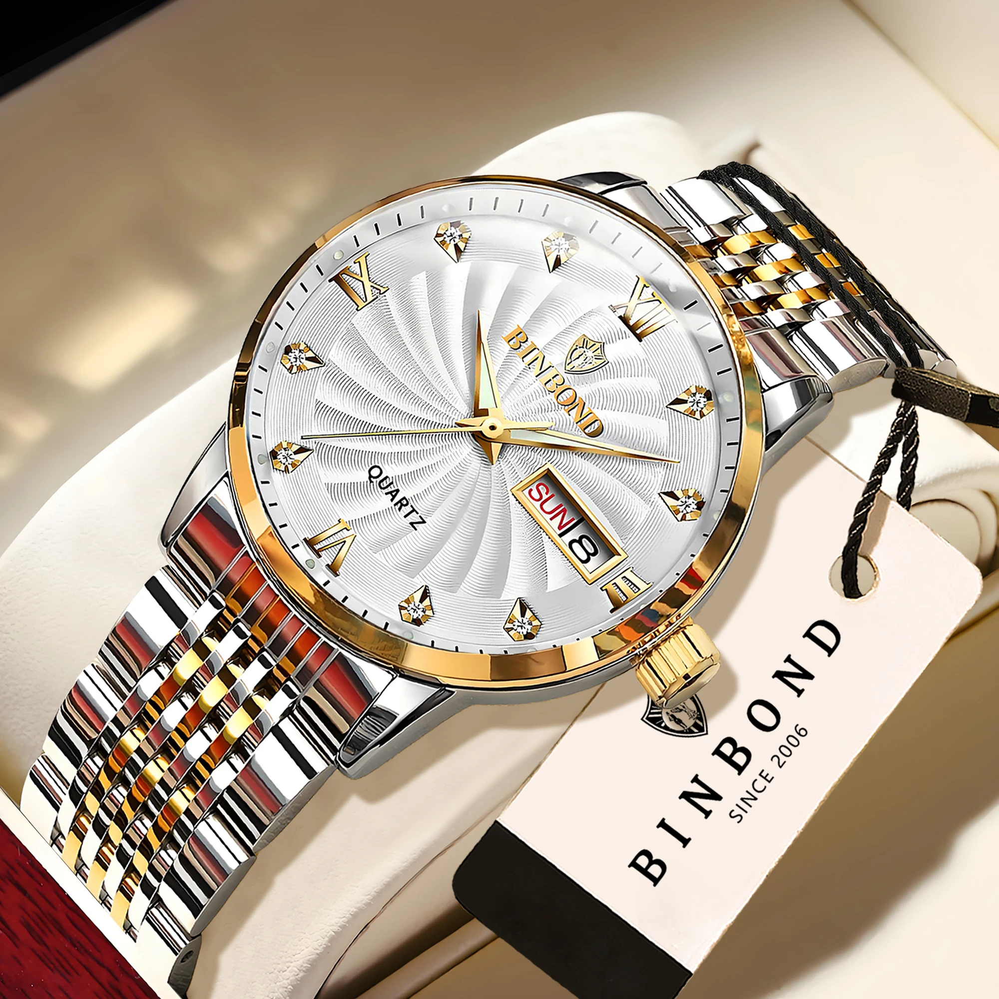 Jam Tangan Quartz BINBOND Untu - Smartwatch Luxury Watches For Men ulasan dan harga