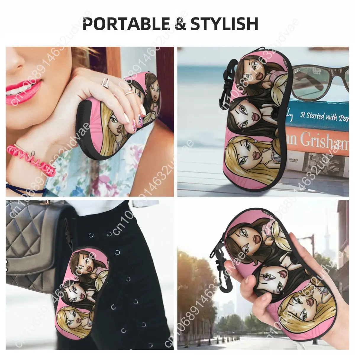 Custom Bratz Doll Shell Eyeglasses Protector Cases Fashion Sunglass Case Tv Movie Cartoon Glasses Bag
