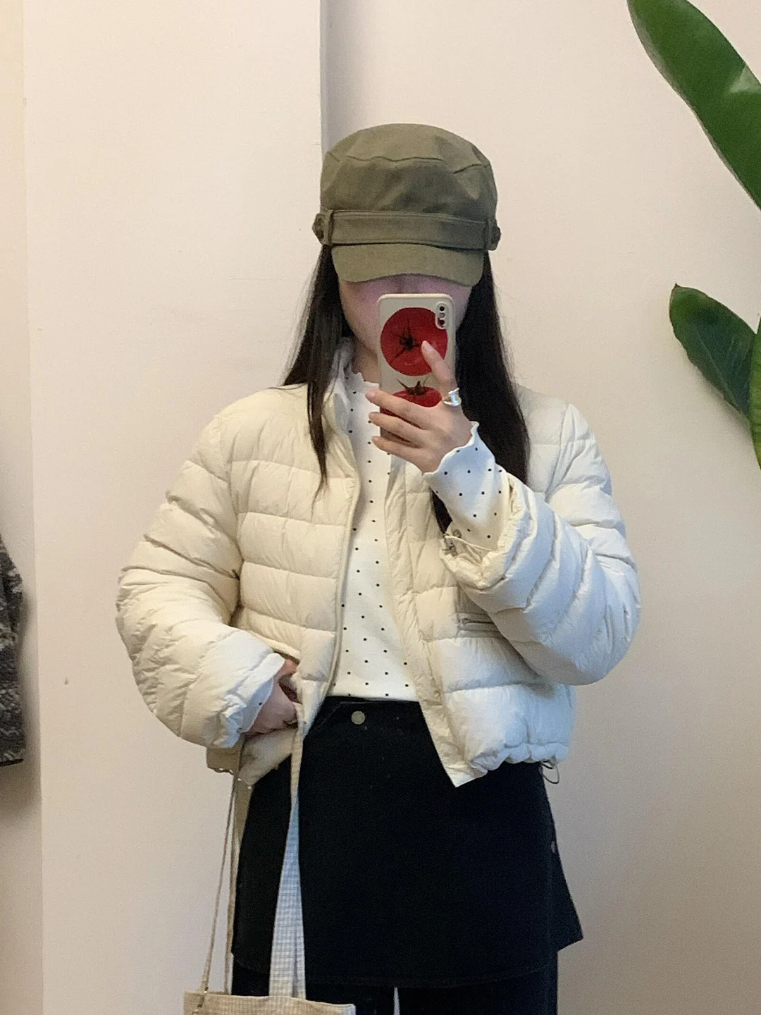 

Korean Style Stand Collar Puff Sleeve Bread Coat Women's Short Lightweight Commute Loose Thick White Zipper Cotton Jacket