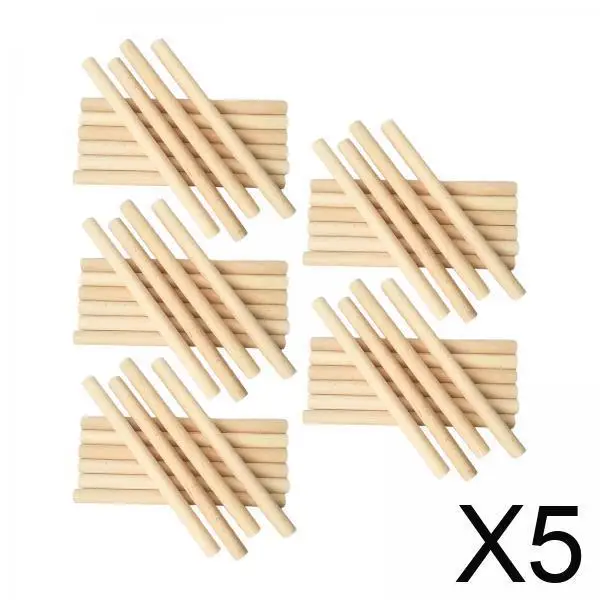 

5x 50 Pieces Wooden Dowel Rods Wood Dowels, Round Wooden Sticks for Craft, Macrame Dowel, Unfinished Hardwood Sticks