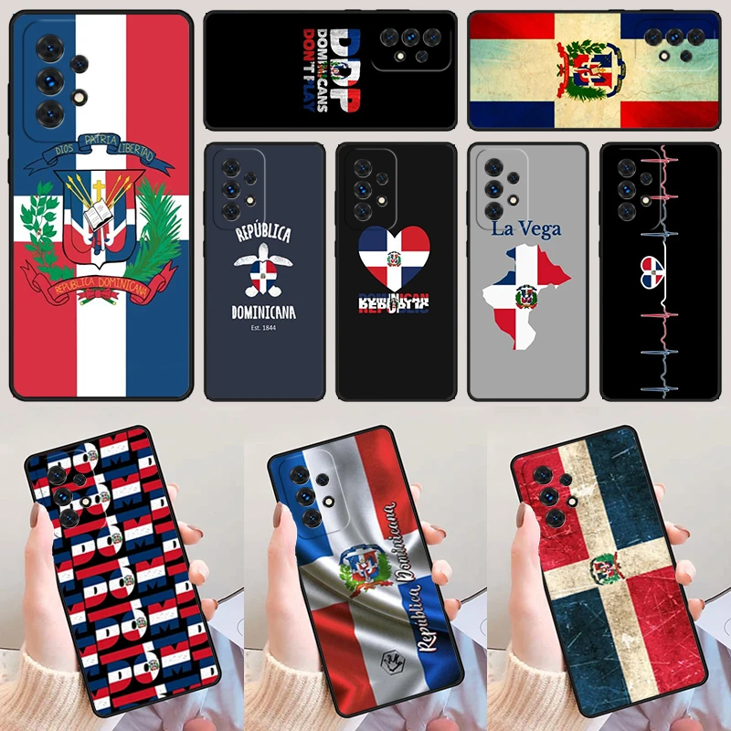 Worn Distressed Flag of Dominican Republic For Samsung A52 A72 A73 A20e A21S A50 A70 A12 A42 A31 A40 A51 A71 A32 A80 Phone Case