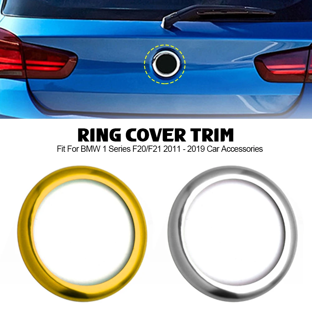 Car Rear Badge Ring Cover Logo Frame Trim Glossy Black Red Blue Sticker Fit For BMW 1 Series F20/F21 2011 - 2019 Car Accessories