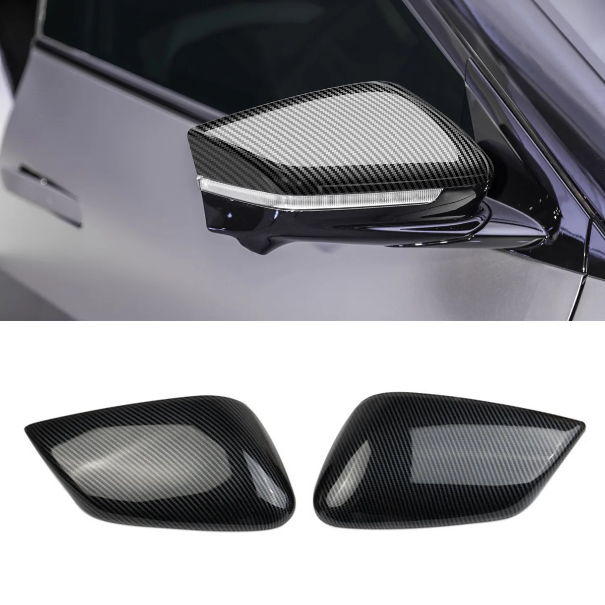 Car Carbon Fiber Rearview Mirror Covers Side Wing Mirror Cap for KIA EV6 2021 2022