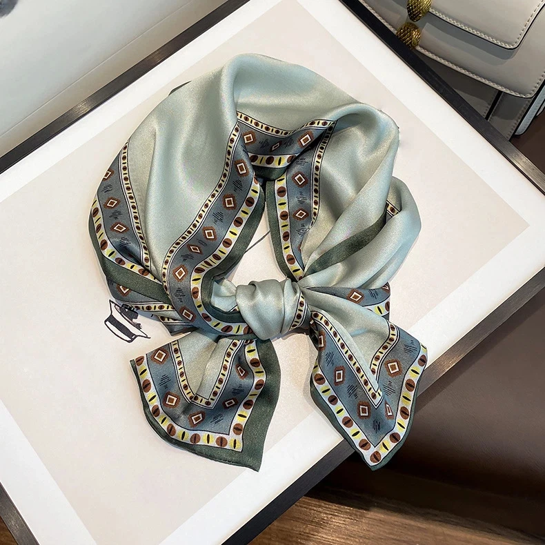 

100% Real Silk Women Scarf 2026 Elegant Geometric Printed Long Scarf Femme Neck Tie Ladies Winter Accessories