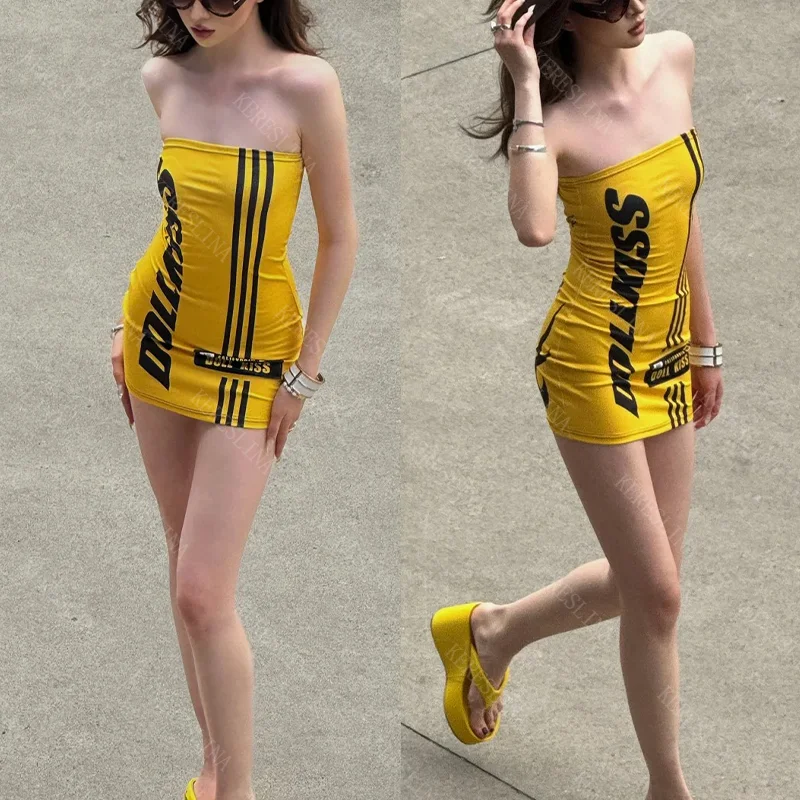 

Y2K хип-хоп эмо девушки универсальное сексуальное летнее женское платье Harajuku эстетическое модное повседневное платье в стиле панк 2000-х годов рок новое платье без бретелек