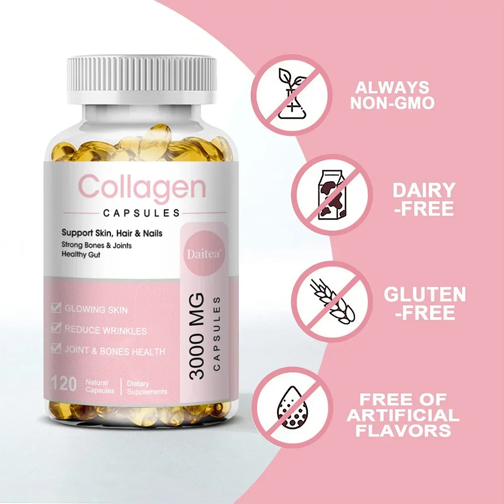 Collagen Capsules - Stronger, Boosts Hair, Bones, Joints, Skin and Nails, Promotes Collagen Production, Anti-Aging, Antioxidant