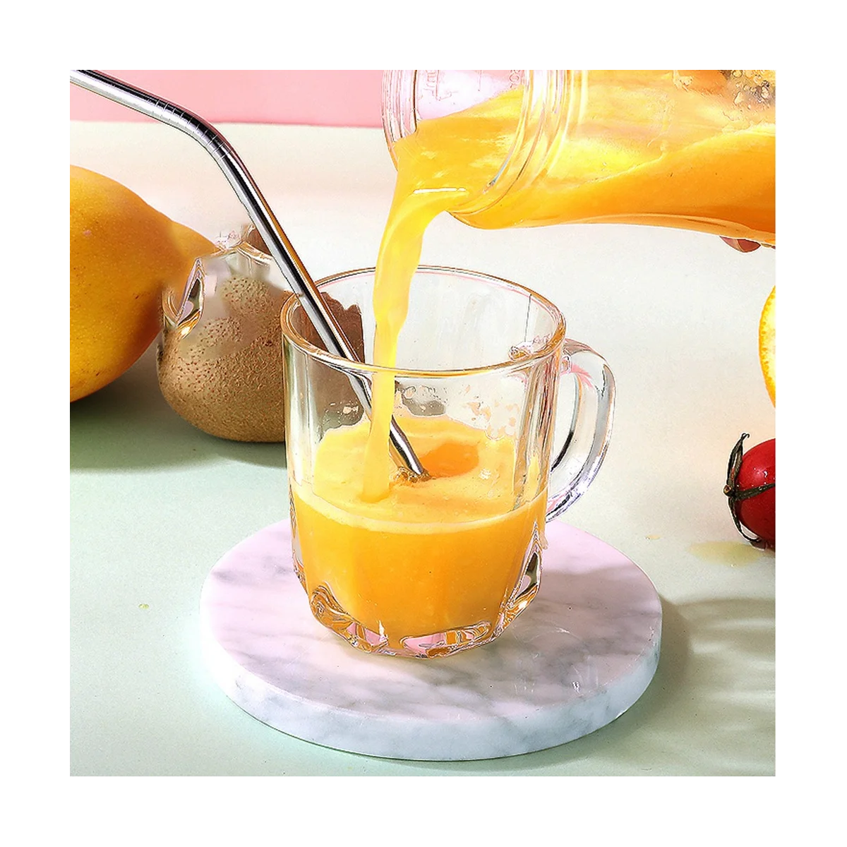 خلاط محمول 380 مل للعصائر والمخفوقات، خلاط صغير 4000 مللي أمبير في الساعة والسفر-Blue-ABLM