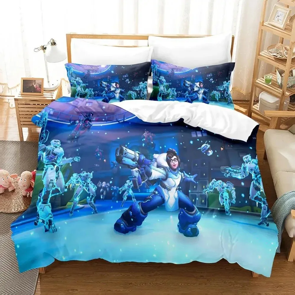 Game Overwatchs Bedding Set Boys Girls Twin Queen Size Duvet Cover Pillowcase Bed Kids Adult Fashion Home Textileextile