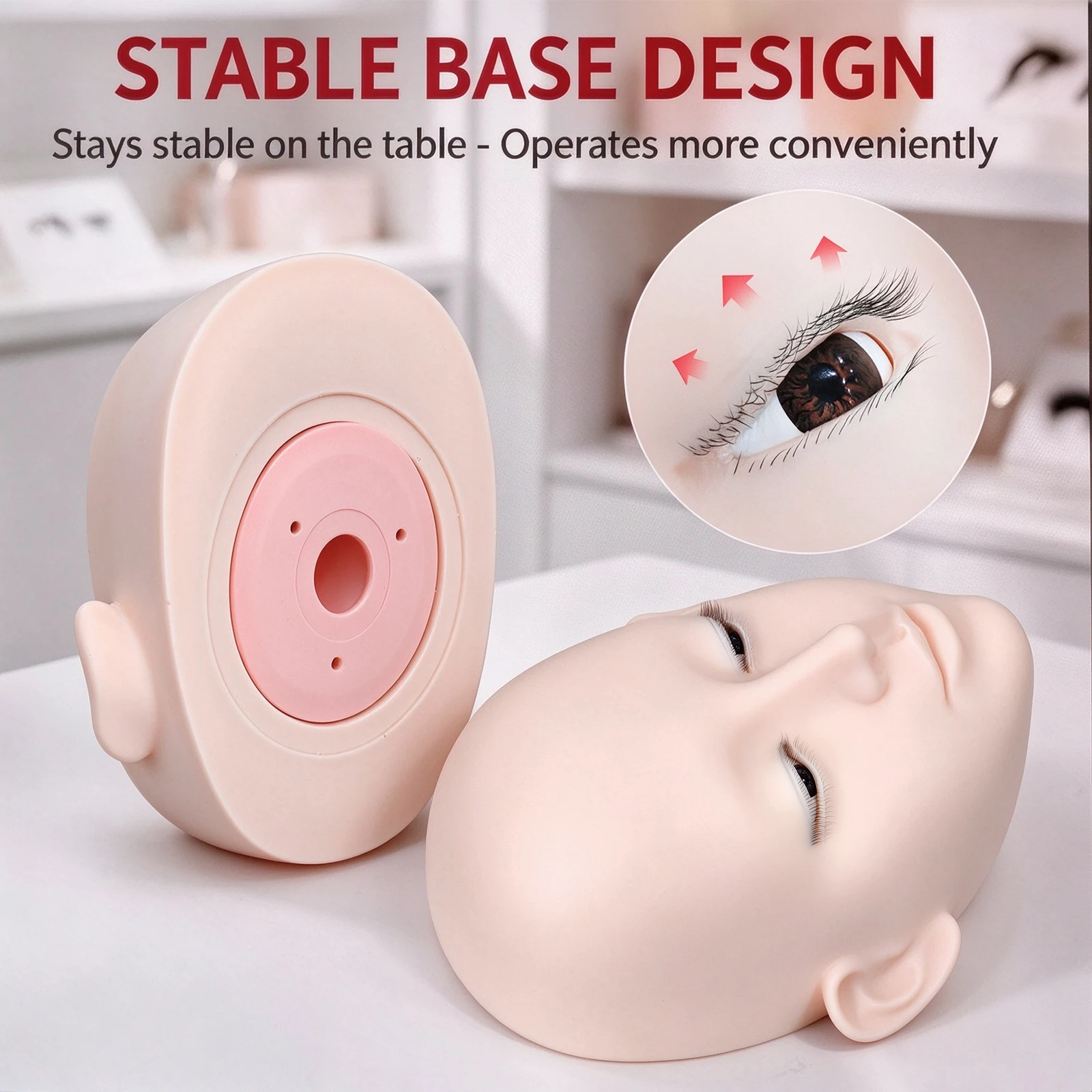False Eyelash Extension Practice for Beginner Reusable Mannequin Head 3 Layers Lashes Makeup Products Tool can Lift Eyelids
