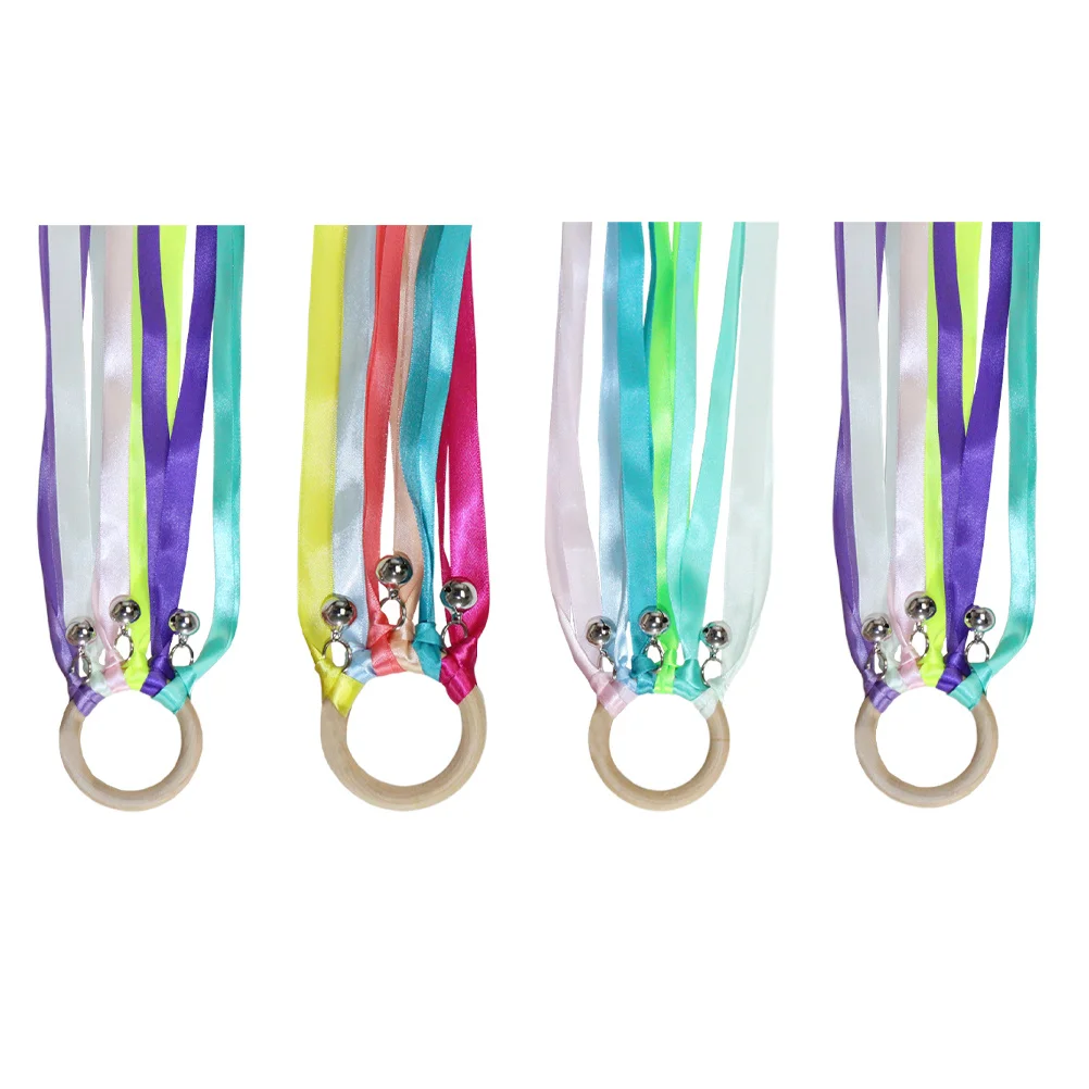 

4pcs 25Cm Handheld Dance Ribbons Colorful Rhythmic Gymnastics Streamers For Chinese Oriental Dance Circus Training Equipment