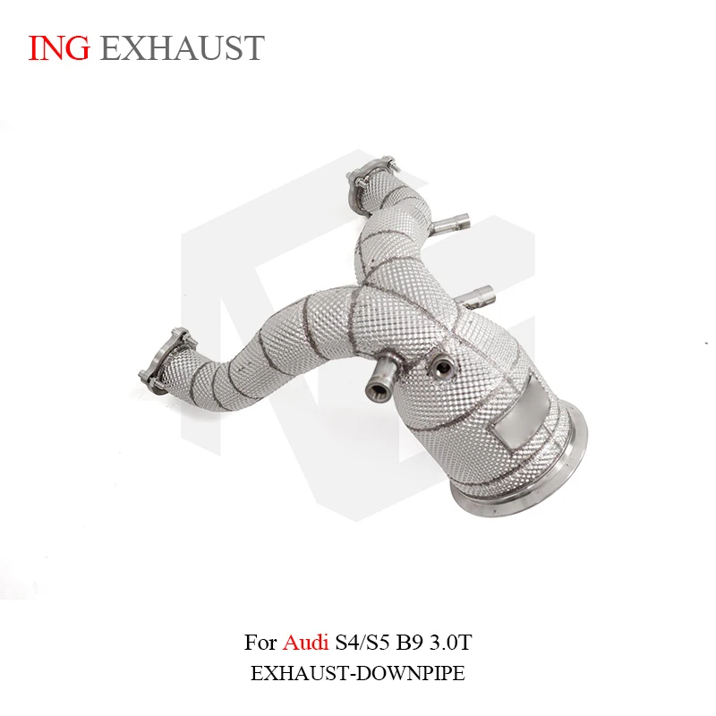 

ING Performance exhaust Stainless steel catalytic Downpipe for Audi S4 S5 B9 3.0 shield Direct Conver Upgrade Auto Part