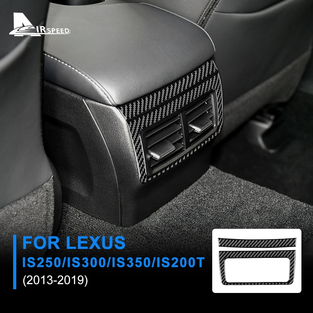 Real Soft Carbon Fiber Sticker For Lexus IS250 300 350 200T 2013 2014 2015 2016 2017 2018 2019 Car Rear Center Console Trim