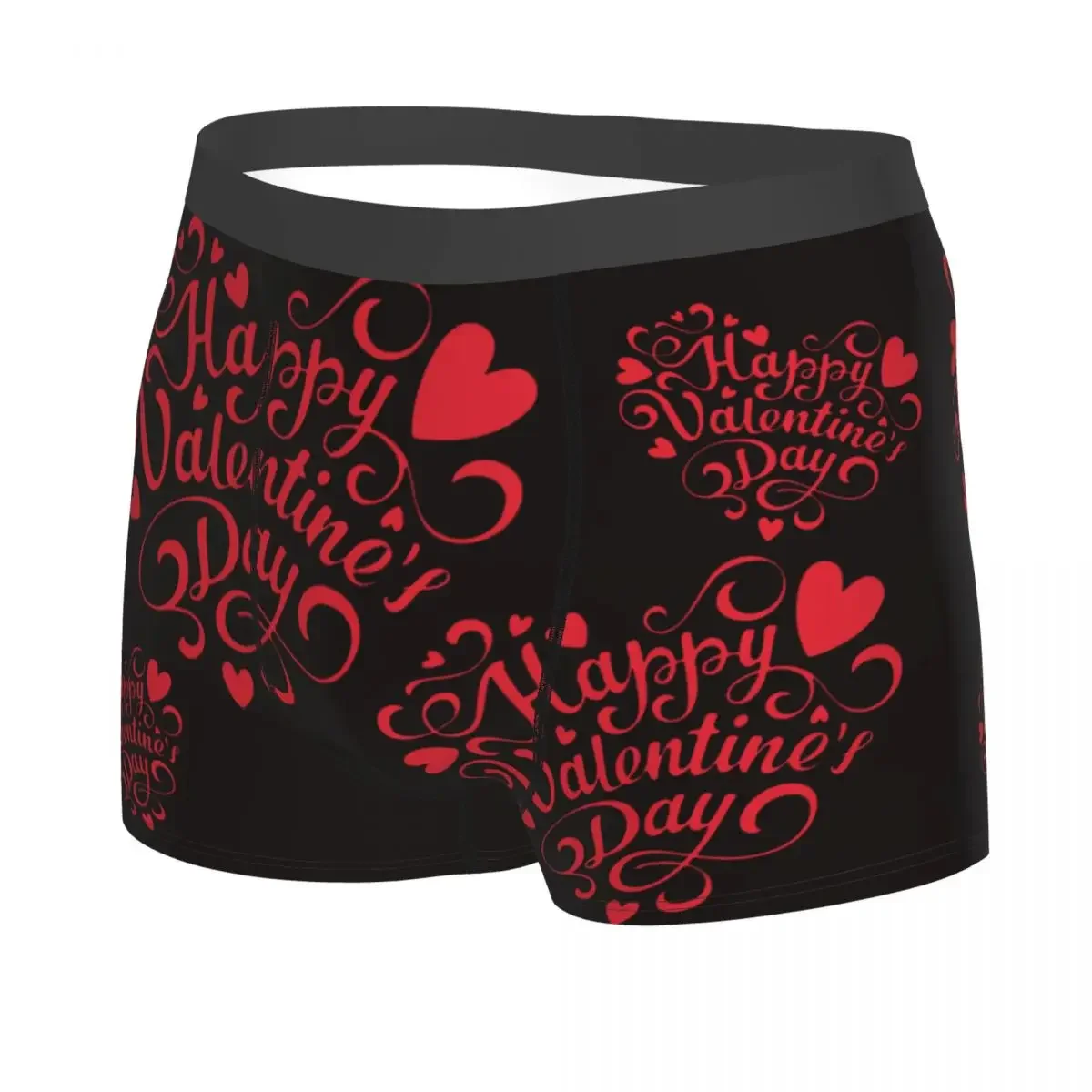 Happy Valentine's Day Men Printed Boxer Briefs Underwear Valentine's Day Gift Highly Breathable High Quality Birthday Gifts