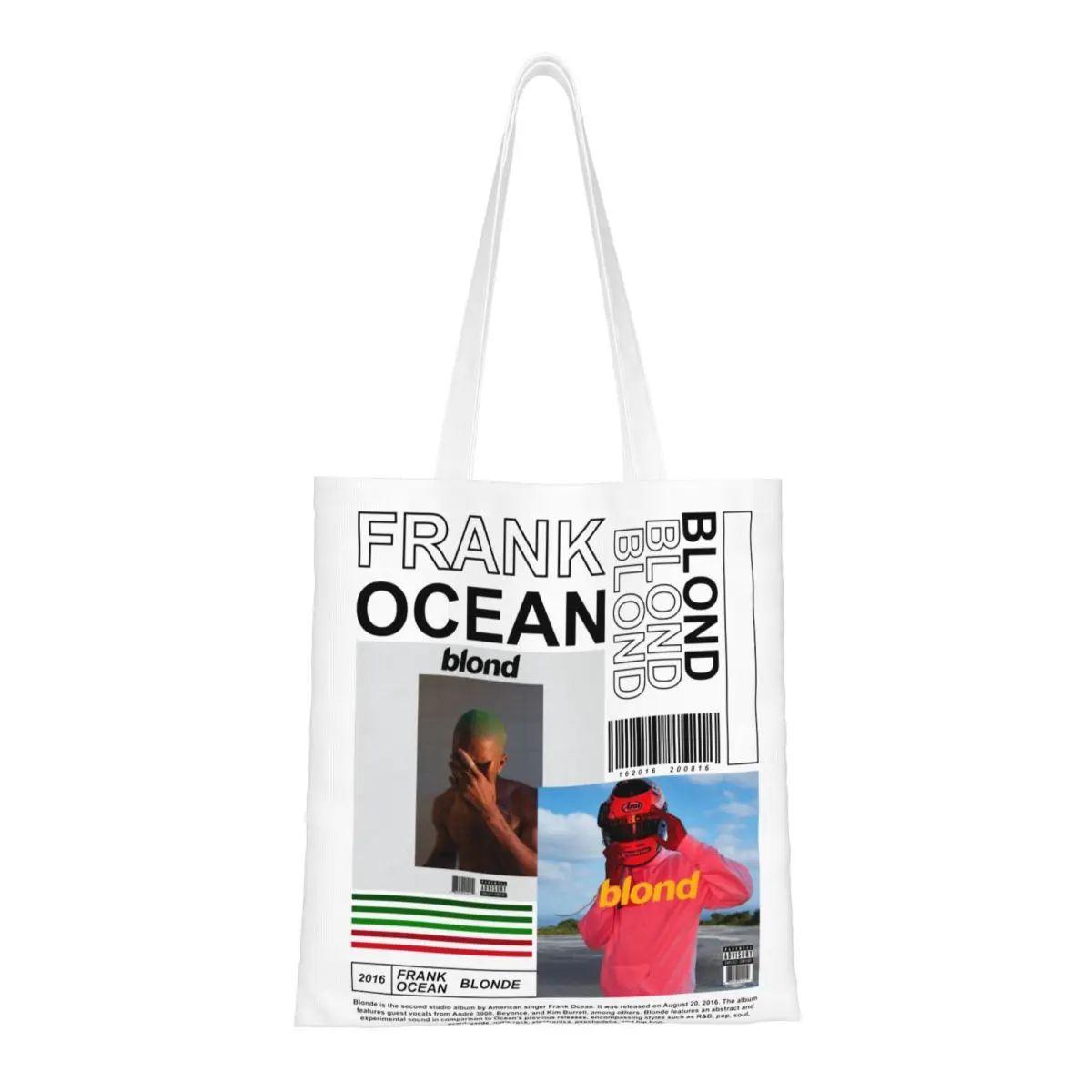 

Franks Oceans Blonde Canvas Tote Bag Aesthetic Unique Design Rap Music Trend Bags for Women Men