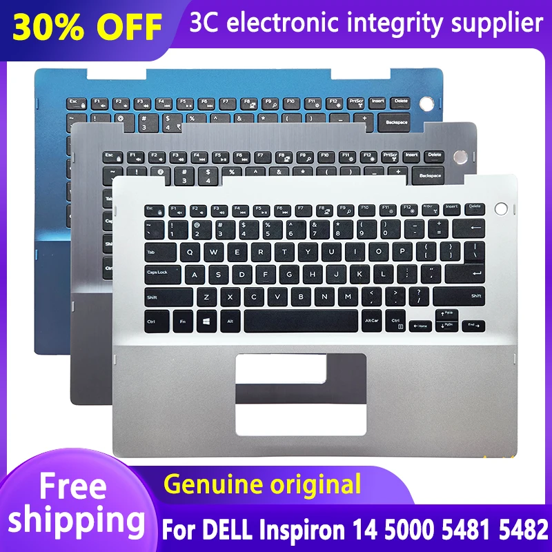 

Original New US UK CA Keyboard for DELL Inspiron 14 5000 5481 5482 041KVJ Laptop Palmrest Upper Cover Top Case Backlit Replace