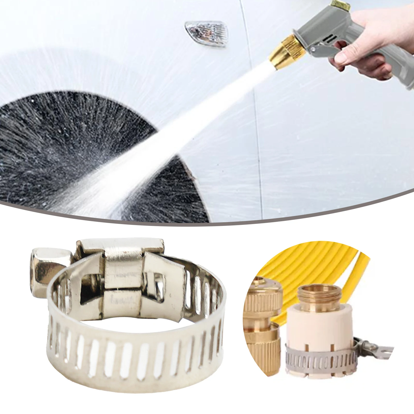 

Replacement Clips Stainless Steel Fuel Line Silver Accessories Clamps Drive Hose 1/2"-3/4" Adjustable Practical