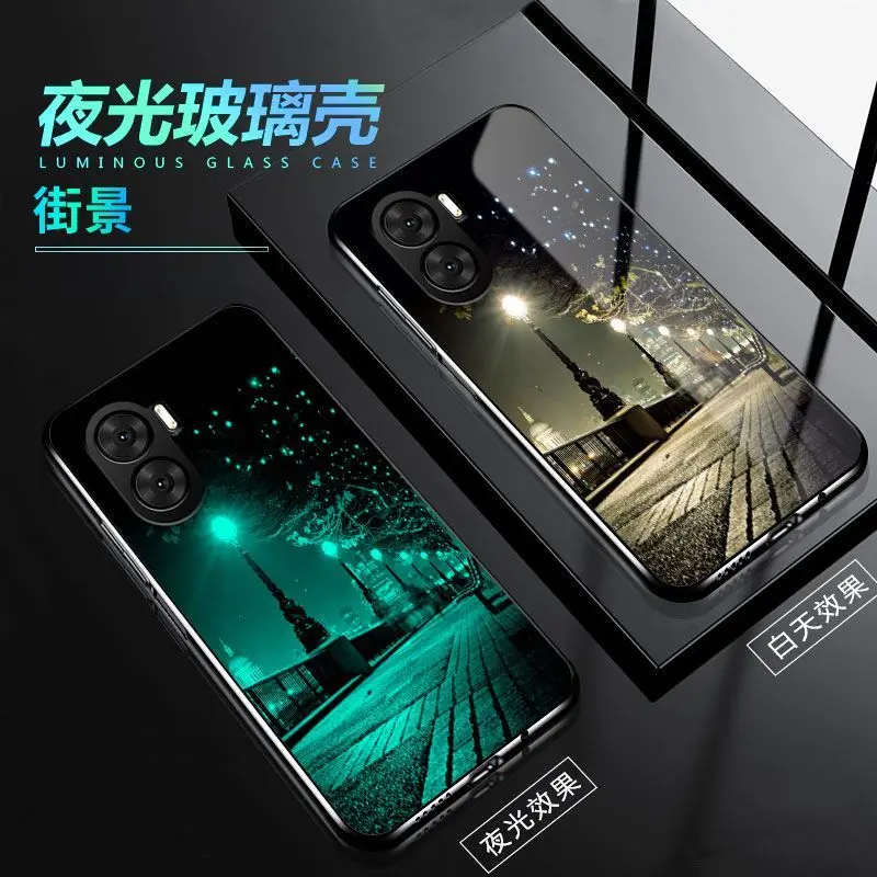 Luminous Tempered Glass Phone Case For Huawei Honor 90 Lite Cover For Honor 90 Lite Case Cover Glowing in Dark