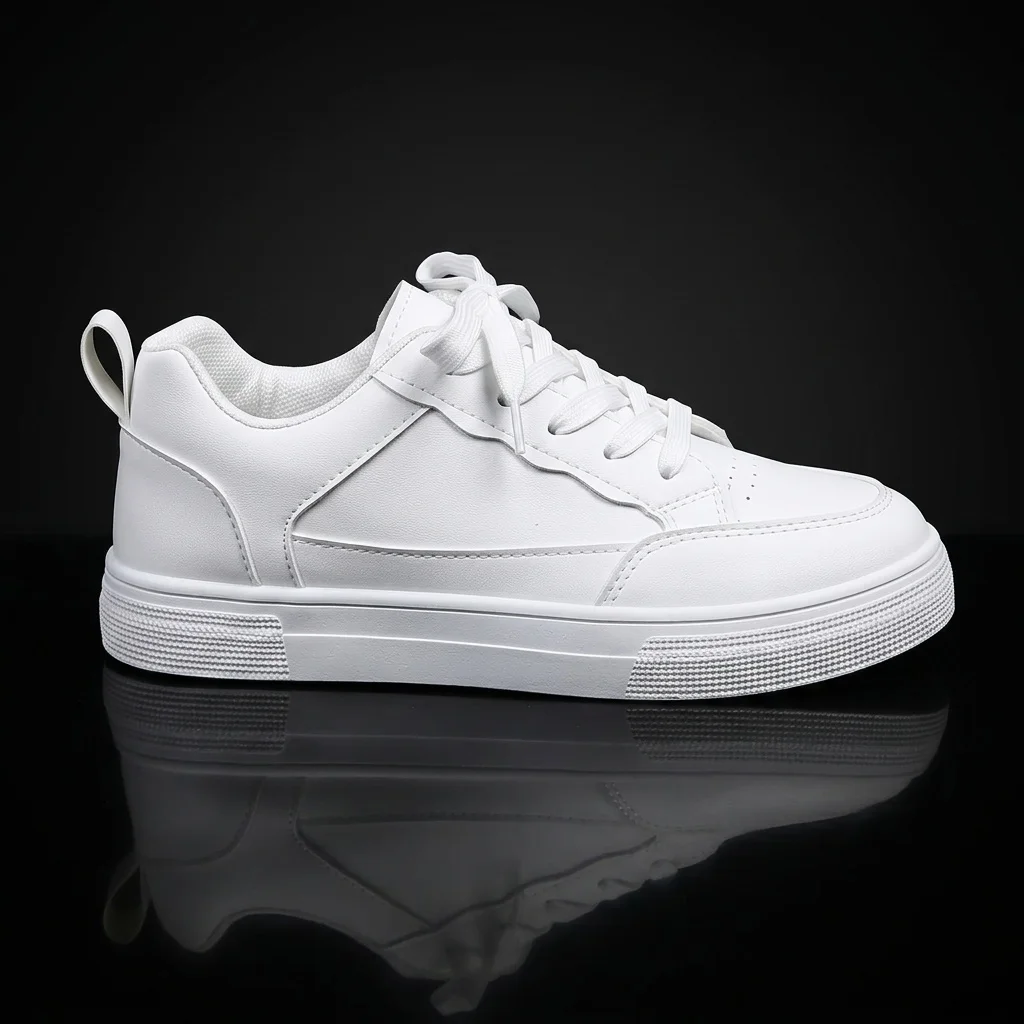 Women White Platform Sneakers 2026 New Fashion Lace Up Skate Shoes Ladies Light Soft Leather Casual Walking Shoes Non Slip Flat Sole All Match Daily Outdoor Comfy Versatile White Trainer Footwear Trendy Minimalist Basic White Sneakers for Daily Travel Sho