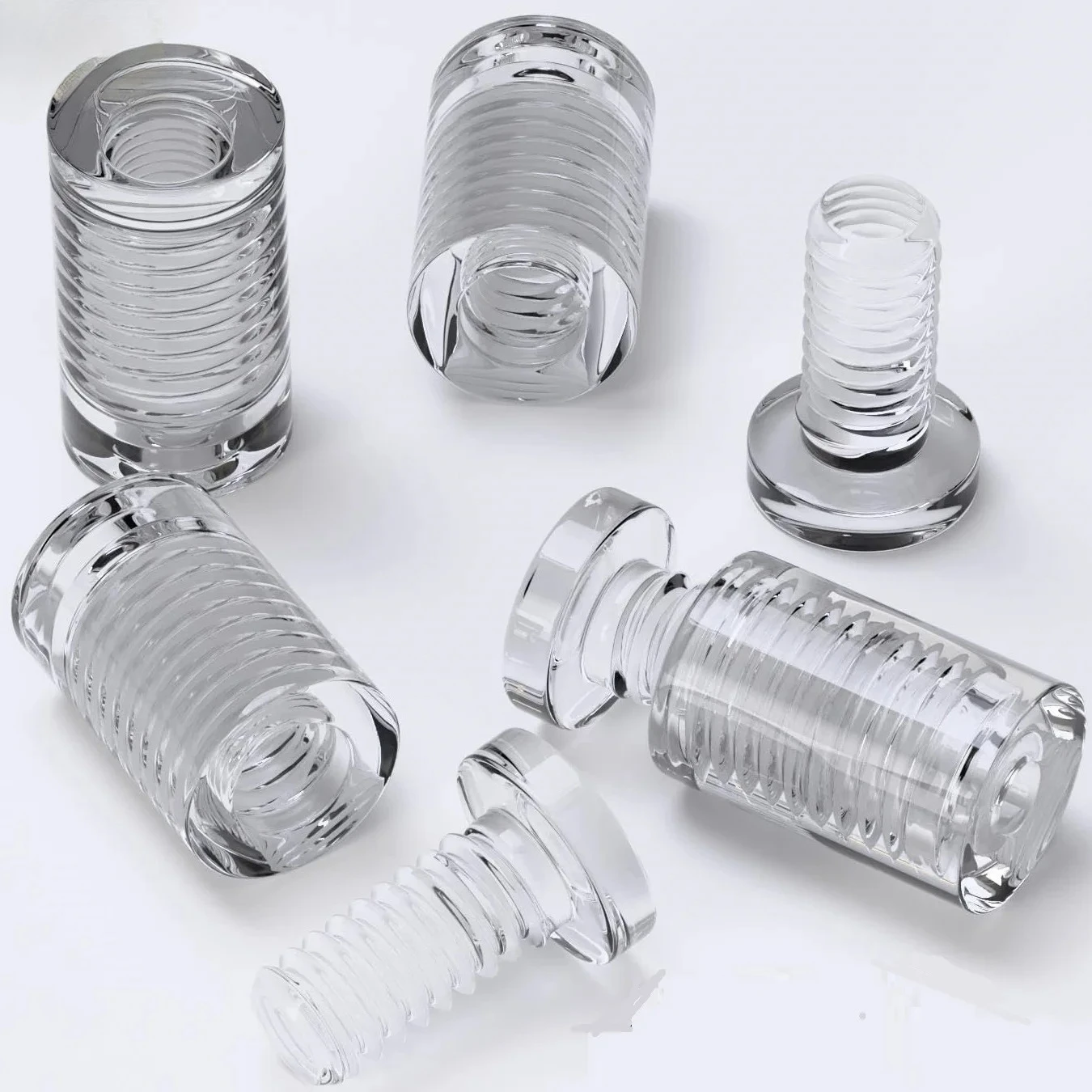 20Pcs Solid Clear Acrylic Wall Sign Barrel Standoff  Spacer