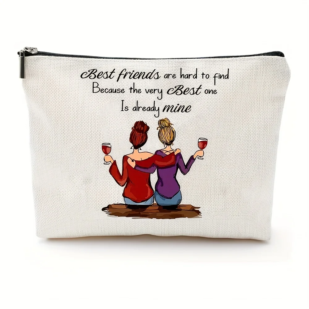 

AEternal Good Friends Makeup Bag- Multifunctional Zipper Pouch, Jewelry Storage Bag, Perfect Travel Zipper Small Storage Bag.
