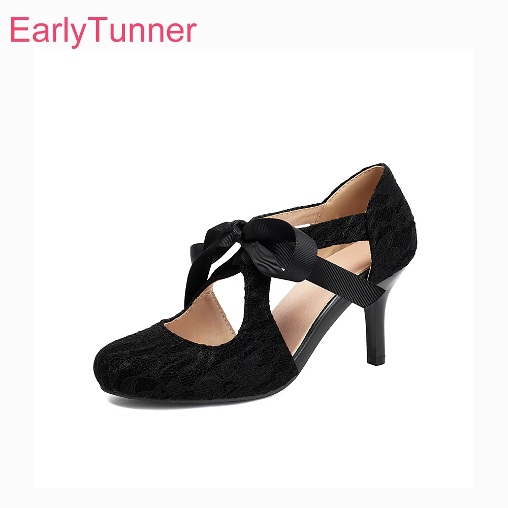 

Летние женские босоножки 2026 с ремешком на щиколотке, круглым носком, на высоком каблуке-шпильке, для вечеринок, большие размеры 12, 45, 48