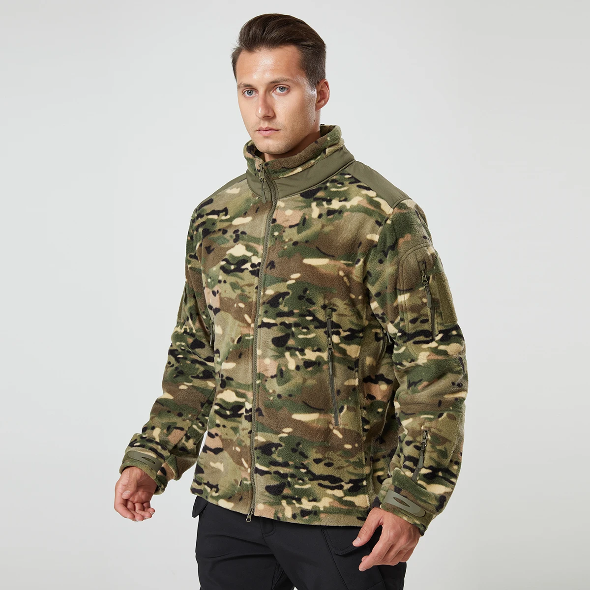 

Men's Airsoft Fleece Tactical Jackets Hunting Clothes Camo Work Coats Soft Camping Safari Military Combat Outwear Windbreaker