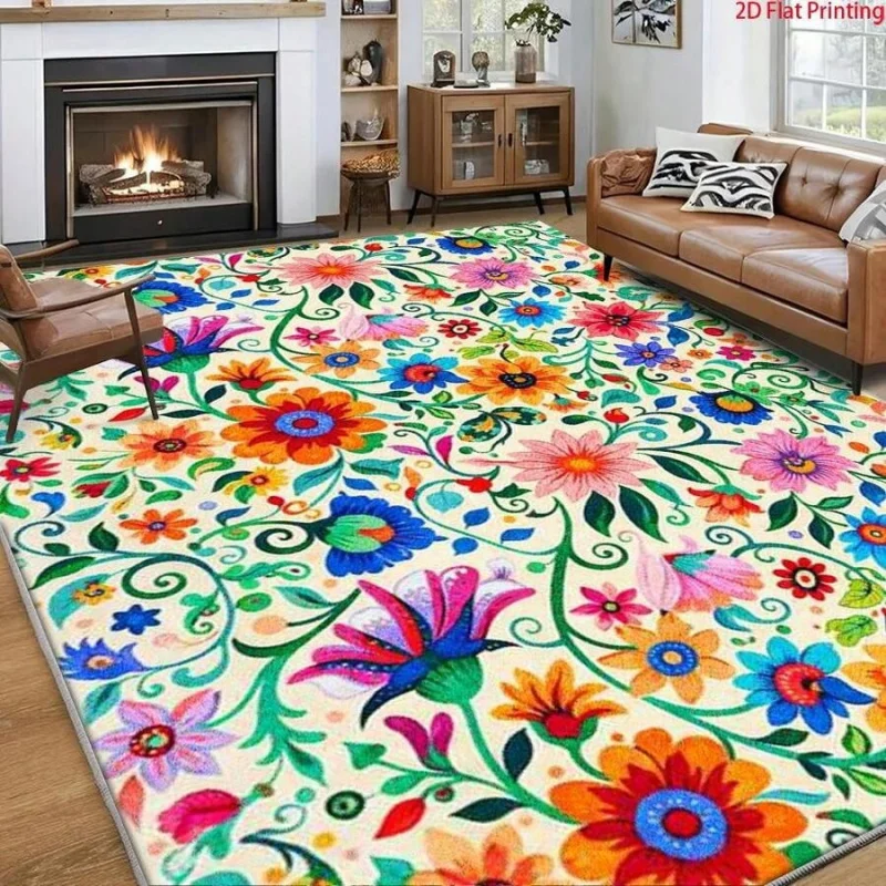 Velvet Material With Non-Slip Plastic Backing, 2D Flat Printing. Ideal For Home Decoration