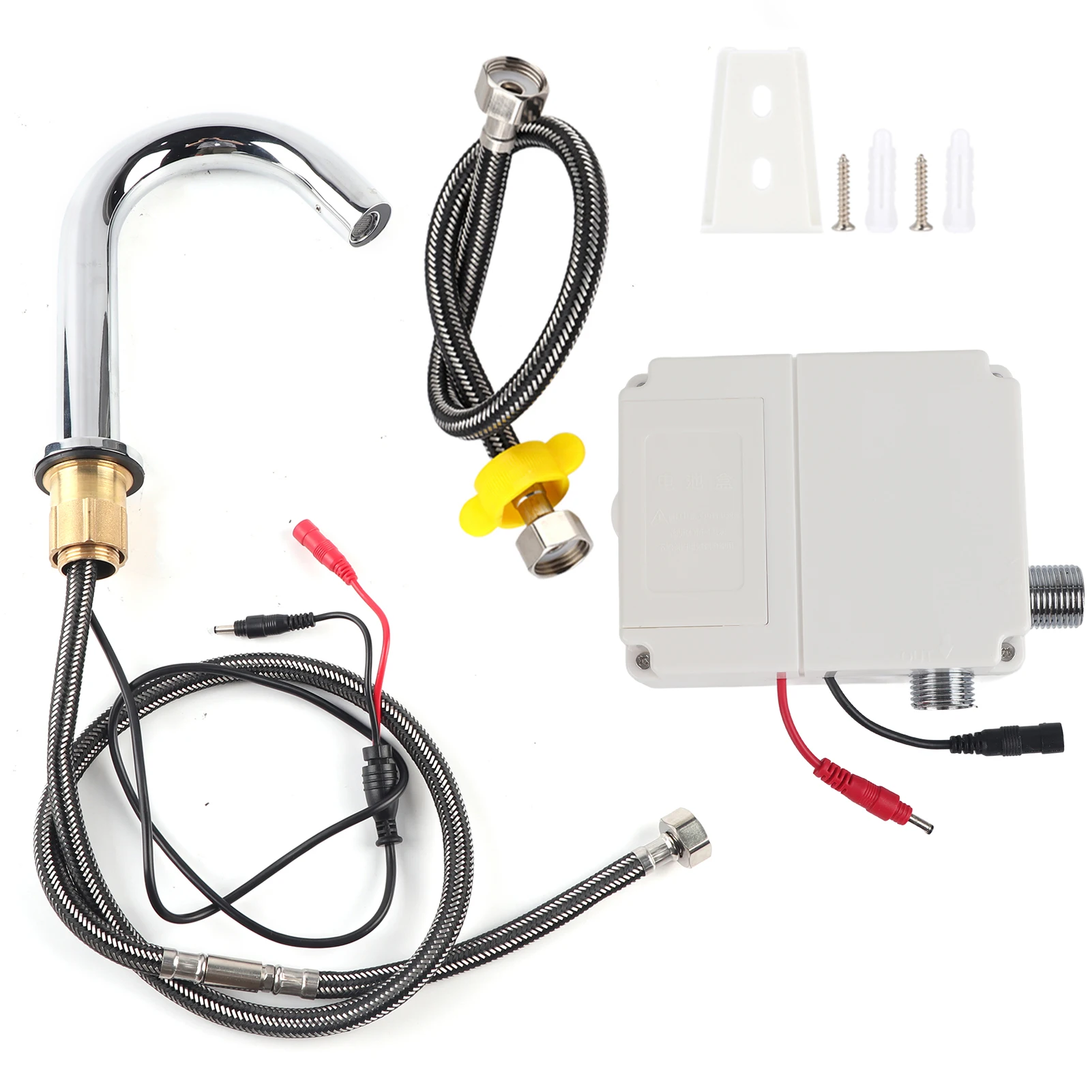 

G1/2in Thread Automatic Induction Sensor Water Faucet Infrared Single Cold Tap Basin Faucet with Control Box