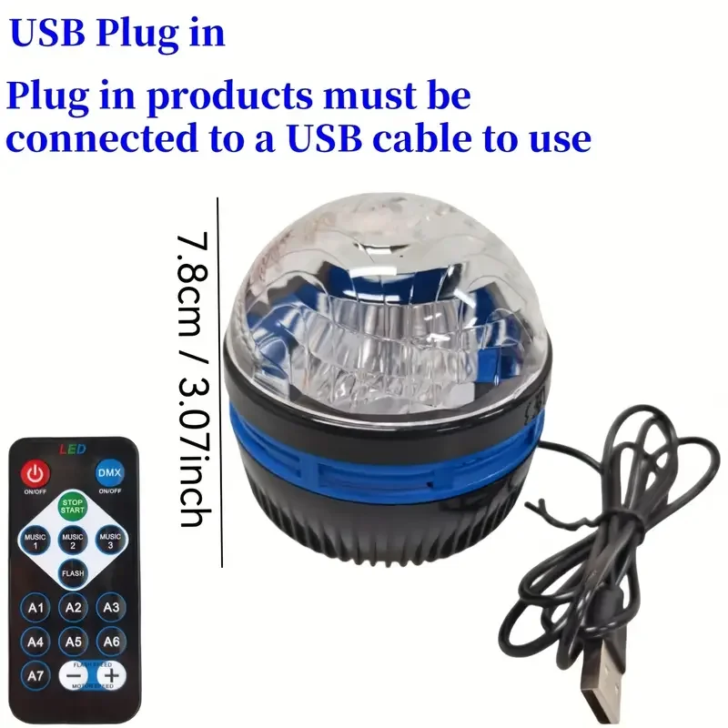 1pc LED RGB Rotating Northern Lights Projection Light Seven Color Projection Light Living Room Bedside Atmosphere Night Light