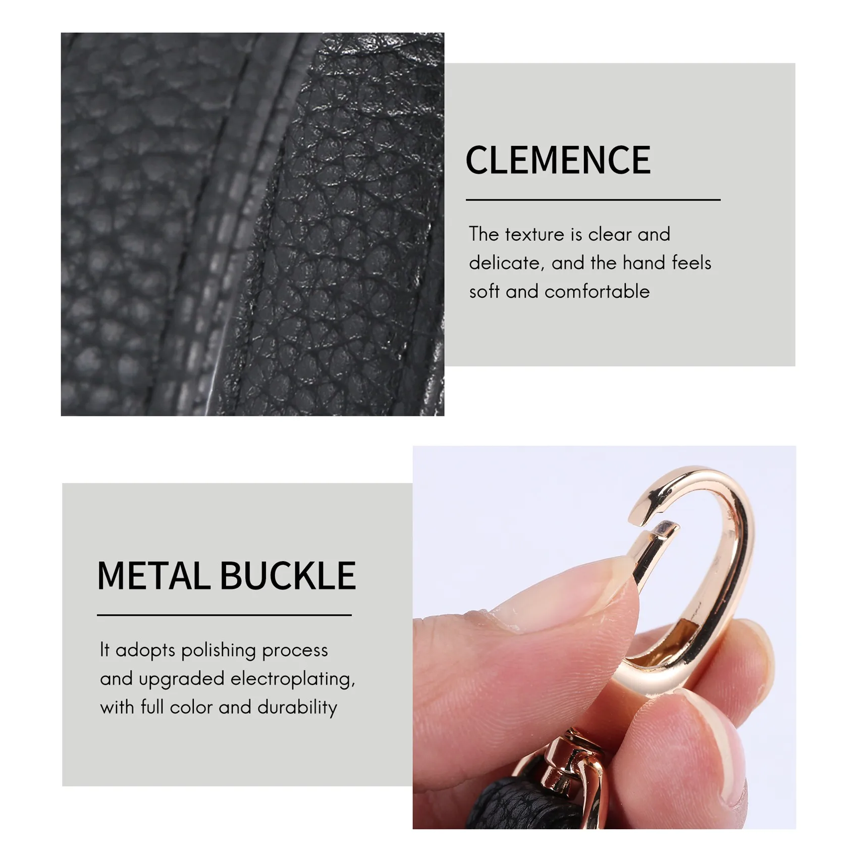 ABQR DIY حقيبة جلدية بديلة بحزام كتف ومقبض للجسم قابل للتعديل 140*2 سم، أسود