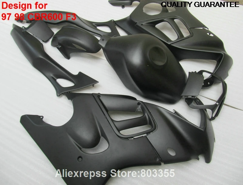 Kit sepeda motor untuk HONDA CBR600 F3 fairing 1998 1997 (hitam Matte) CBR600 98 97 kit fairing xl54