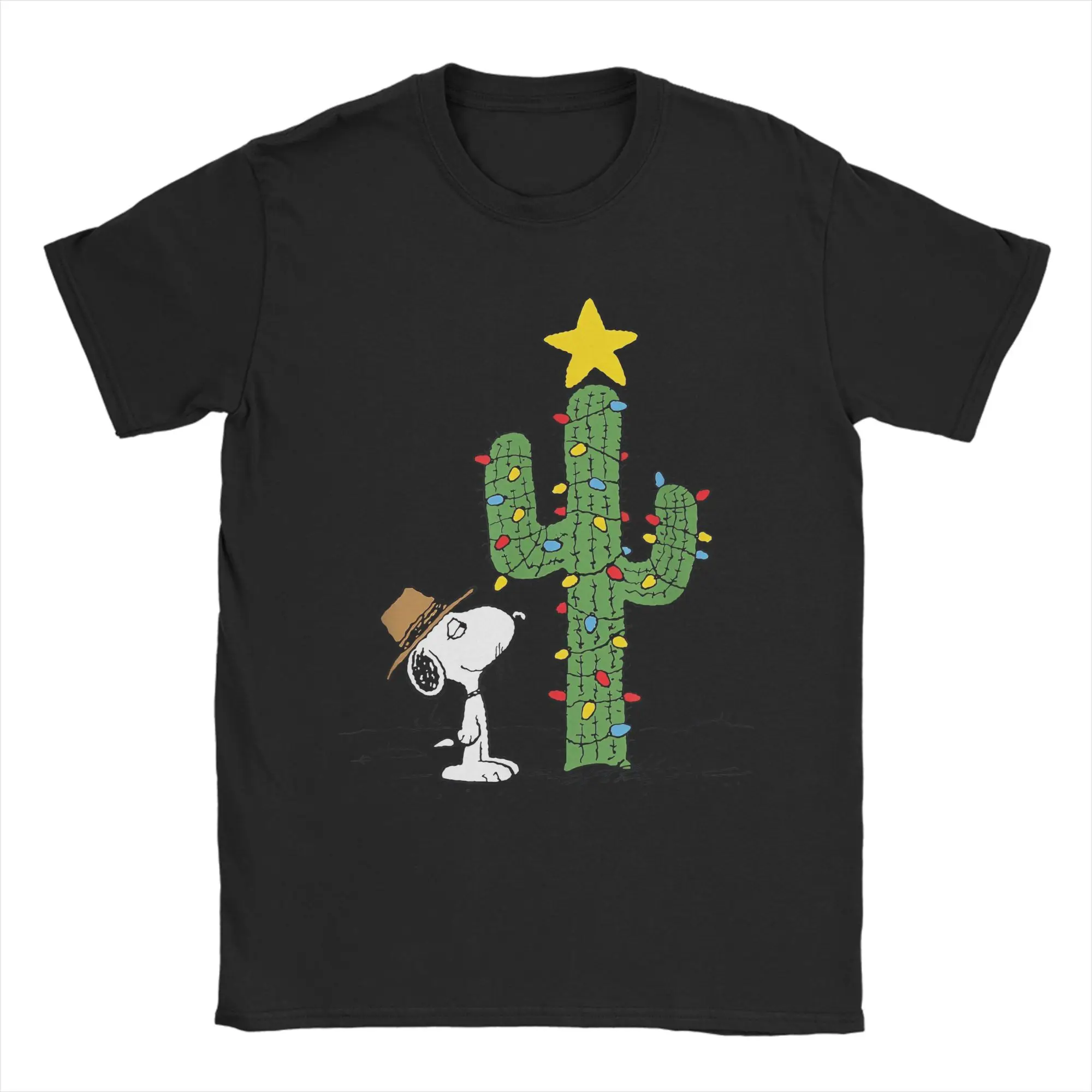 

Snoopy Spike Joe Christmas Cactus T-Shirt Men Humorous 100% Cotton Tee Shirt O Neck Short Sleeve T Shirt Gift Clothes