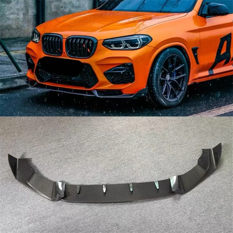 

Для BMW X3M X4M 2018-2023: Накладка на передний бампер из настоящего карбона, нижний сплиттер, обвес